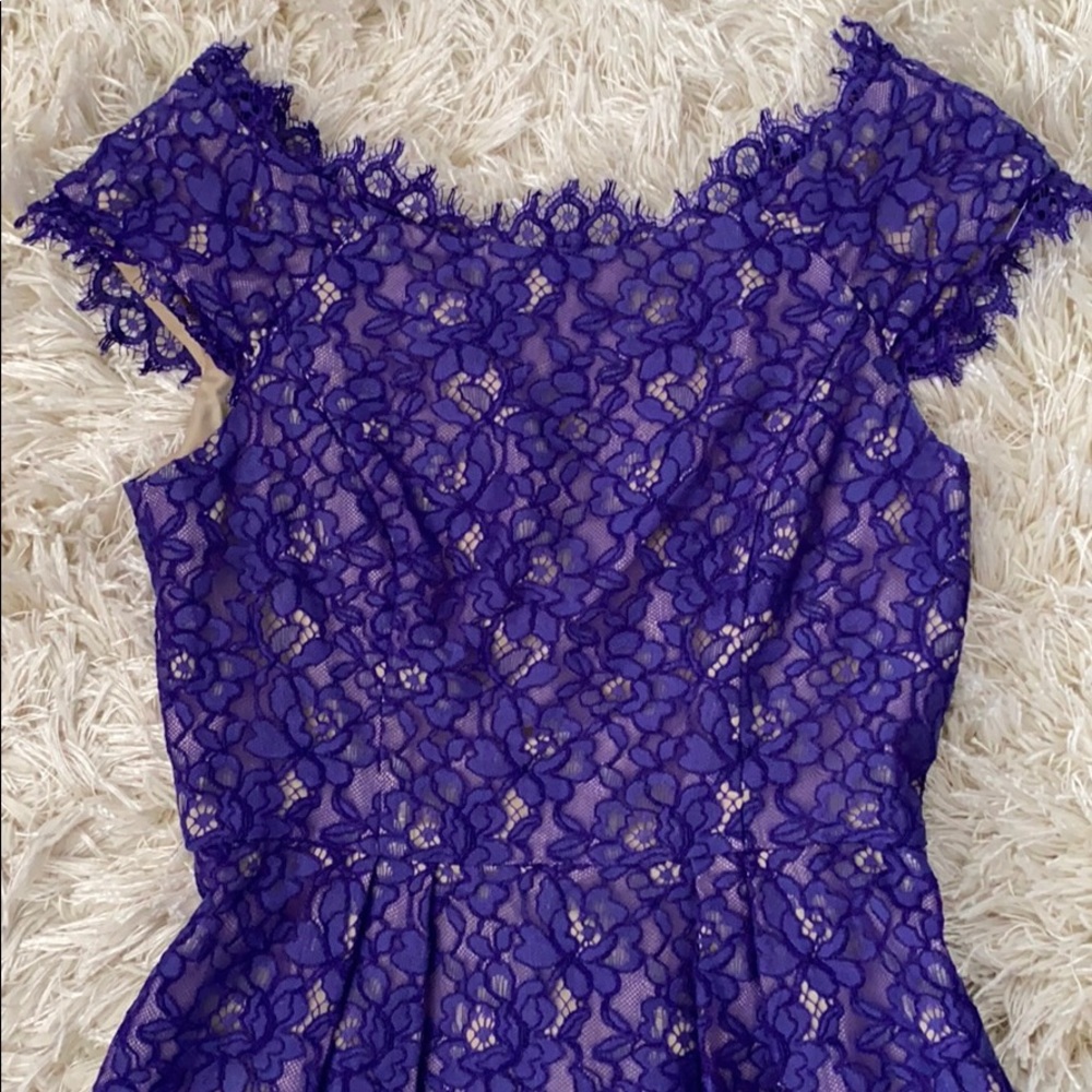 Purple Floral Lace Dress - Picture 5 of 11
